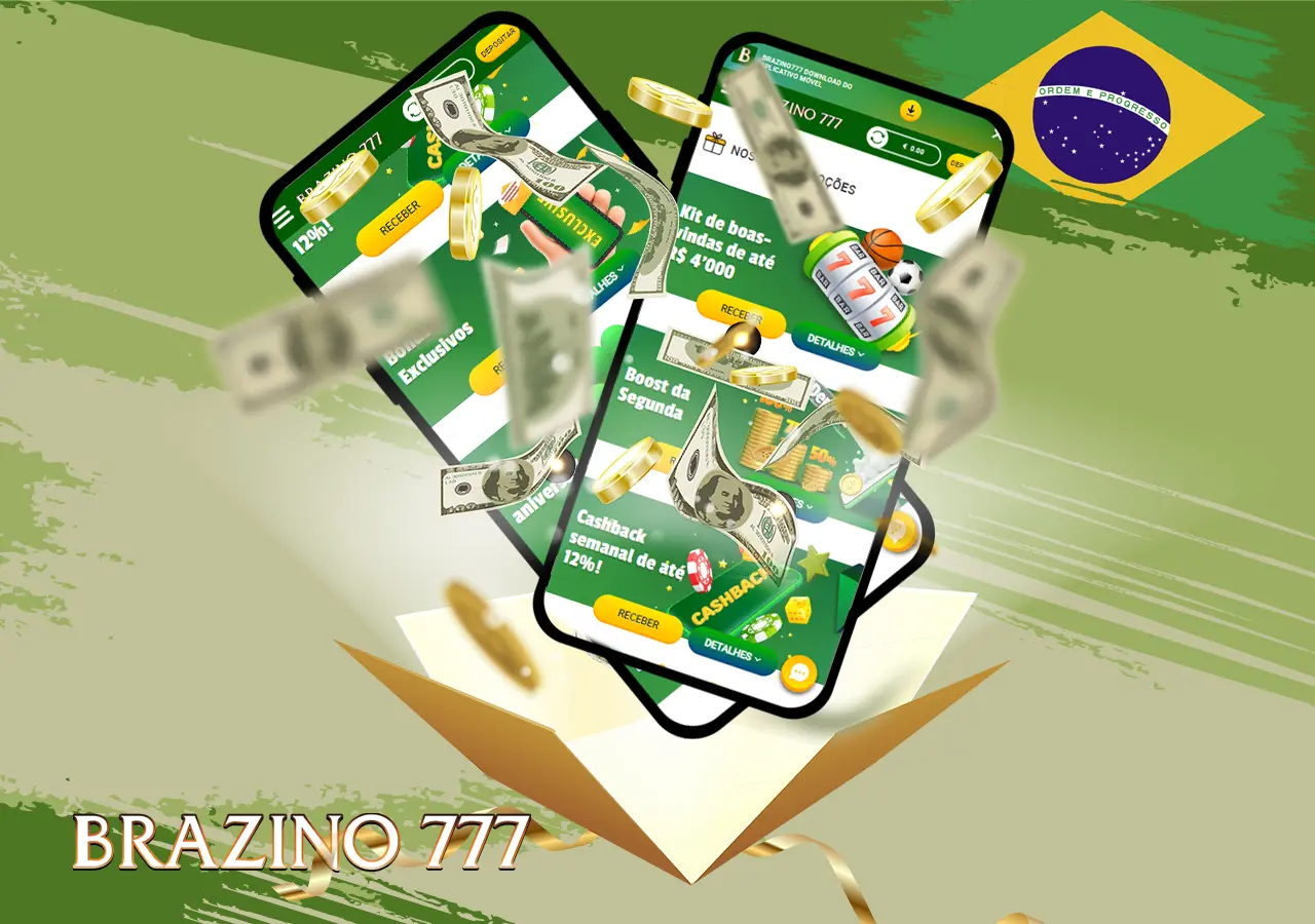 Ofertas de bônus no app Brazino777