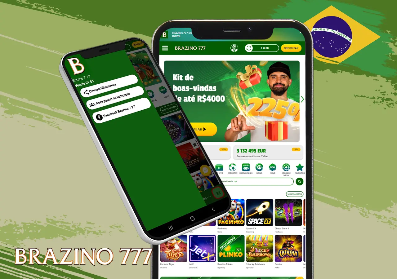 Como usar a versão móvel do app Brazino777